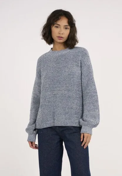 KnowledgeCotton Apparel KnowledgeCotton Apparel Strickpullover - Crew Neck - aus Bio-Baumwolle, Blau (china blue), – Produktbild 2 von 4
