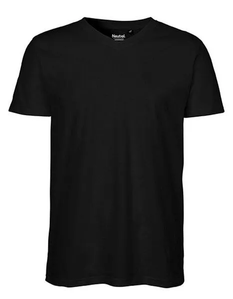 Neutral Neutral® Herren Unisex T-Shirt V-Neck Bio Baumwolle, Schwarz, – Produktbild 2 von 5