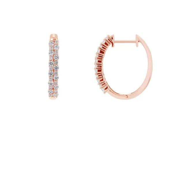 Eppi Eppi Runde Ohrringe mit Lab Grown Diamanten Nicholls, Rosa, – Produktbild 3 von 4