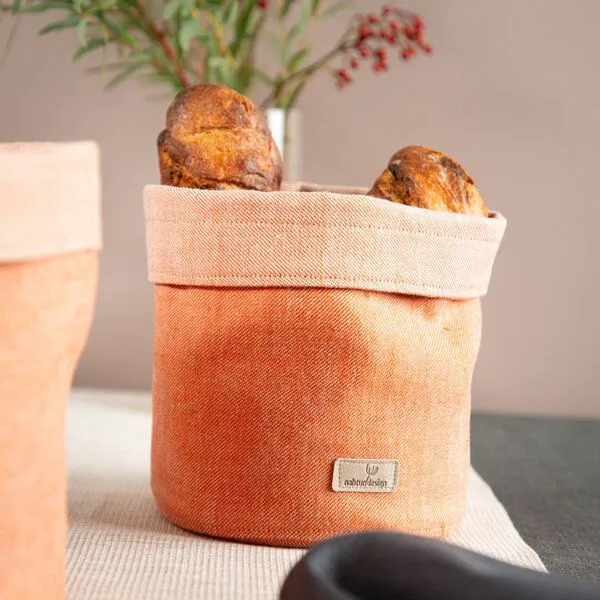 nahtur-design nahtur-design Brotkorb, Obstkorb oder Utensilo aus Bioleinen, Orange, – Produktbild 4 von 4