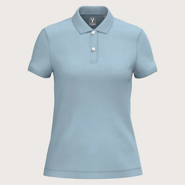 YTWOO YTWOO Damen Piqué-Poloshirt Midweight, Aquamarine, – Produktbild 2 von 3