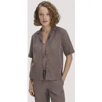 hessnatur hessnatur Bluse Relaxed aus TENCEL Lyocell mit Leinen, Mocca, – Produktbild 1 von 1