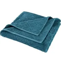 HANS NATUR Handtuch Bio-Baumwolle Frottee Raute petrol Maße 70 x 140 cm – Produktbild 1 von 1