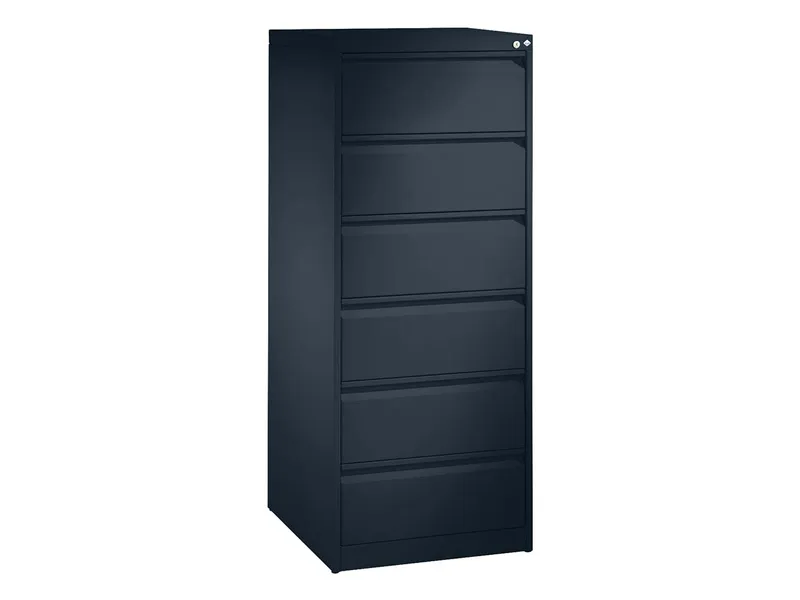 C+P C+P Karteikartenschrank zweibahnig, 6 Schubladen DIN A5 quer anthrazit – Produktbild 2 von 3