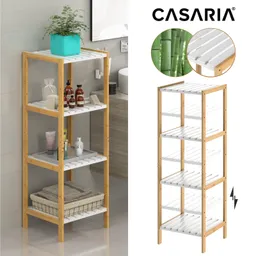 Casaria® Standregal Bambus Weiß 110x33x34cm – Produktbild 1 von 1