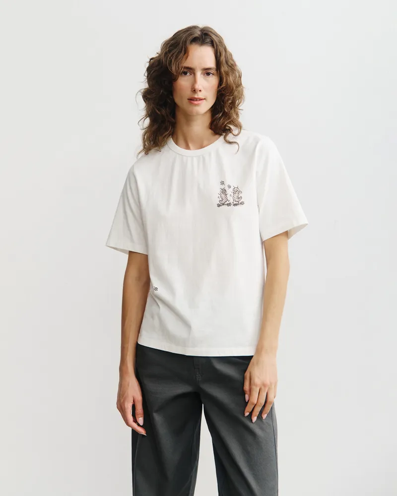 Rotholz Rotholz Damen vegan T-Shirt Caterpillar Weiß, Weiß, – Produktbild 1 von 2