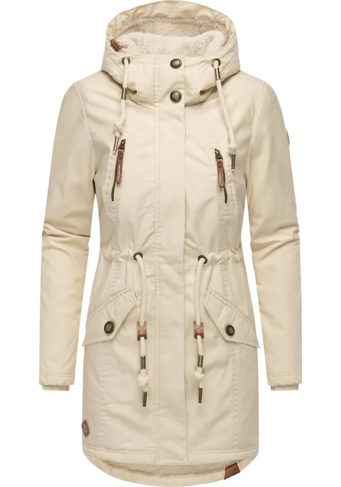 ragwear ragwear Wintermantel Elsie stylischer Winterparka mit Kapuze und Teddyfleece, Beige|braun, – Produktbild 2 von 4
