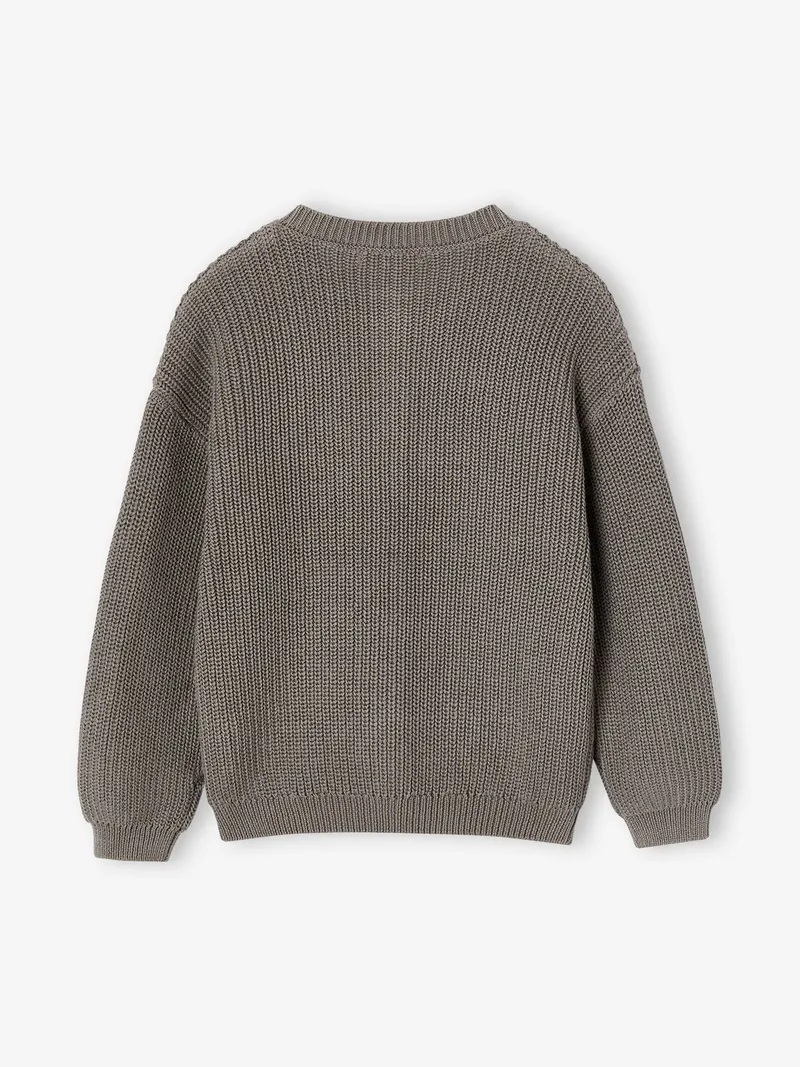 Vertbaudet Mädchen Strickjacke mit kleinen Stickereien, Olivgrün, – Produktbild 2 von 3