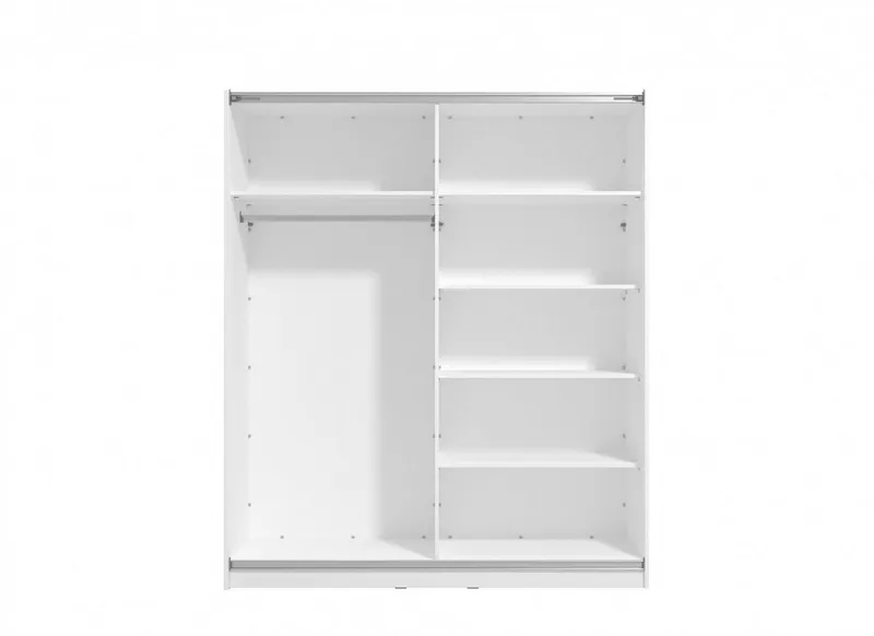 OTTO home Schwebetürenschrank Sierra Kleiderschrank mit Spiegel Garderobe Topseller inklusive Inneneinteilung & Kleiderstange, FSC®-Zertifiziert, Weiß, – Produktbild 5 von 8