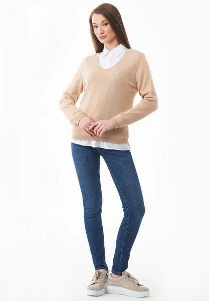 ORGANICATION ORGANICATION Strickpullover aus Bio-Baumwolle, Beige, – Produktbild 2 von 4