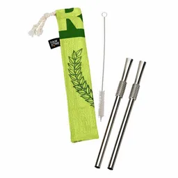 Rice&Carry Rice&Carry 2 Edelstahl-Strohhalme plus Bürste in Tasche – Produktbild 1 von 1