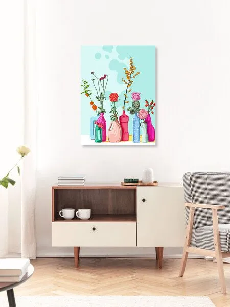 Photocircle Photocircle Poster / Leinwandbild - Flower Pots Meadow – Produktbild 3 von 4