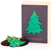 Die Stadtgärtner Die Stadtgärtner Nachhaltige Weihnachtskarte zum Einpflanzen mit Tannenbaum-Motiv inkl. Umschlag | Grußkarte Weihnachten mit Saatgut | Klappkarte mit Aufschrift Frohe Weihnachten – Produktbild 1 von 1