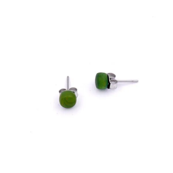 Mekhada Mekhada Tagua Ohrstecker TOPI 5 mm, Dunkelgrün, – Produktbild 1 von 1