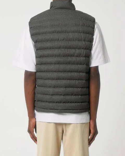YTWOO YTWOO Herren Steppweste im Woll-Look aus komplett recycelten Materialien, Metallgrau, – Produktbild 2 von 4