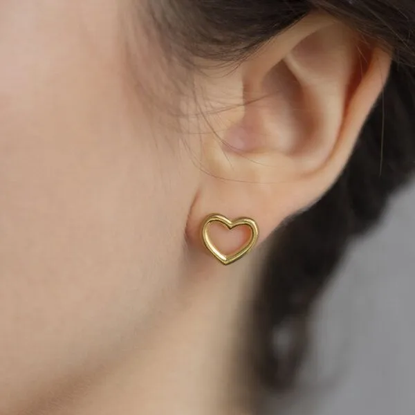 Paeoni Colors Paeoni Colors Herz-Ohrstecker aus 18k Gold Vermeil, 925 Sterling Silber – Produktbild 2 von 4
