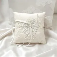körber mode körber mode Ringkissen Hochzeit Zeremonie Deko made in DE, Upcycling Perlen Spitze Jacquard Bio-Baumwollfüllung – Produktbild 1 von 1