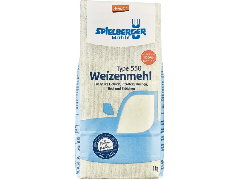Spielberger Mühle Spielberger Mühle Bio-Weizenmehl Type 550, 1 kg – Produktbild 1 von 1