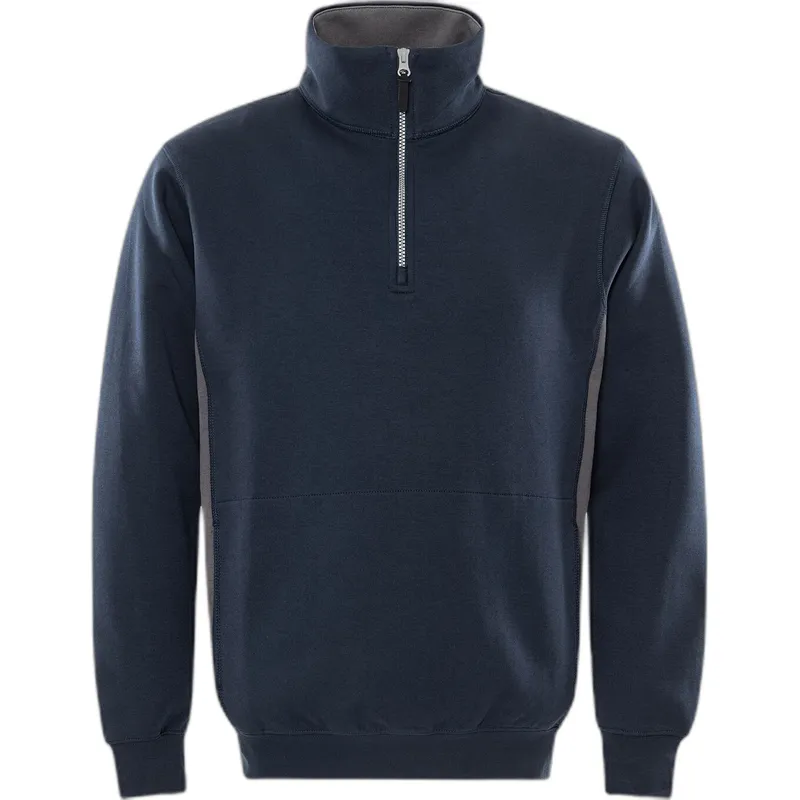 Fristads Sweatshirt 1/2 zip Fristads 1705 DF, Bleu, – Produktbild 2 von 2