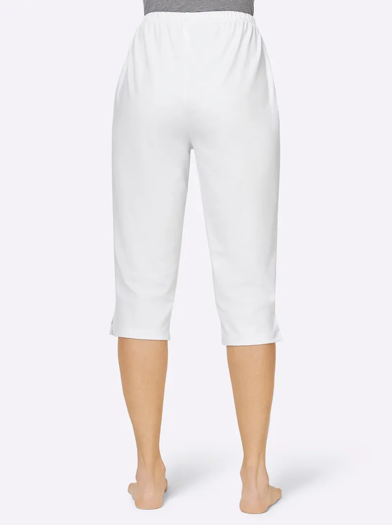 feel good Capri-Hosen, Weiß + zitrone, – Produktbild 2 von 3