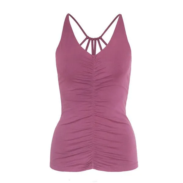 Jaya Jaya NICOLE - Damen - Top für Yoga aus Biobaumwolle mit besonderer Rückenpartie, Mauve/rosa, – Produktbild 1 von 3