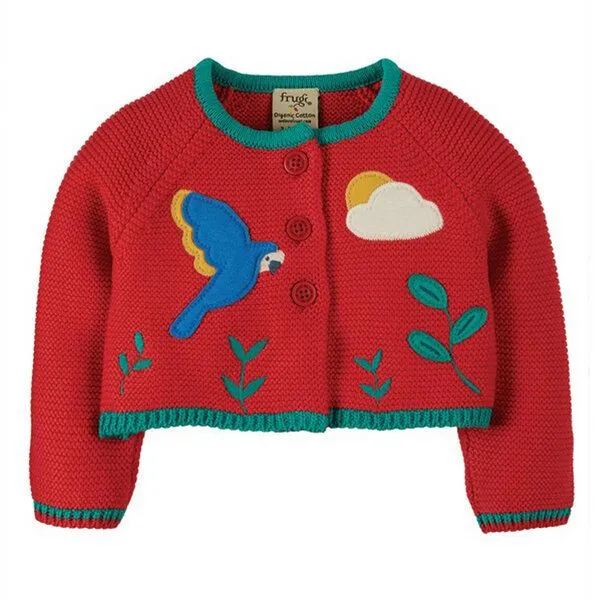 Frugi Frugi Strickjacke Papagei in rot – Produktbild 2 von 2