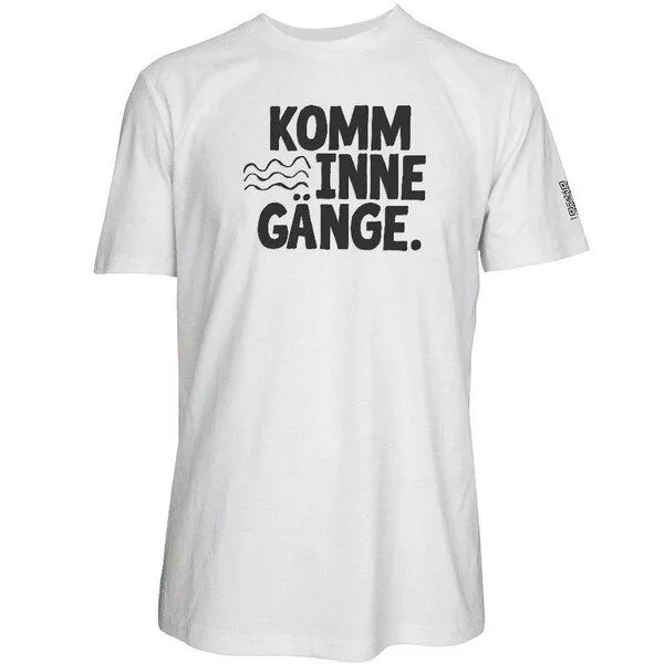 Spirit of Hamburg Spirit of Hamburg Biobaumwoll T-Shirt mit Spruch KOMM INNE GÄNGE, Weiß, – Produktbild 1 von 2