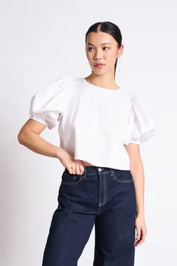 JAN N JUNE JAN 'N JUNE Damen vegan Bluse Cropped Olmos Weiß – Produktbild 1 von 1