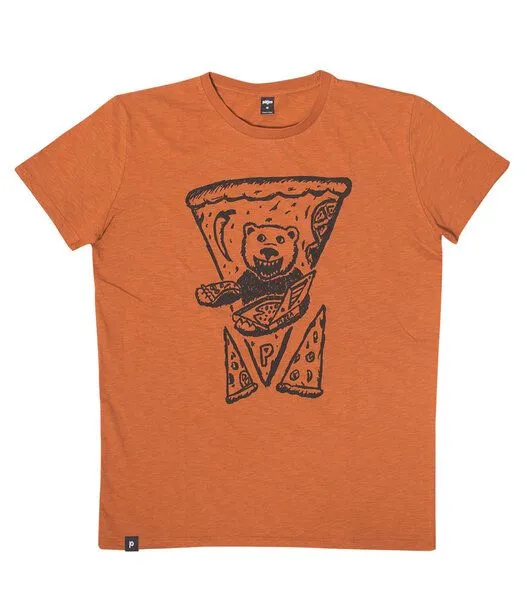 päfjes Peppo Pizza Bär - päfjes Männer T-Shirt - Fair gehandelt aus Baumwolle (Bio) Slub - Orange – Produktbild 1 von 3