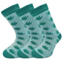 BLS Organic BLS Organic 3er Pack GOTS zertifizierte 98 % Bio Baumwolle Socken mit Vogel Design, Grün, – Produktbild 1 von 1