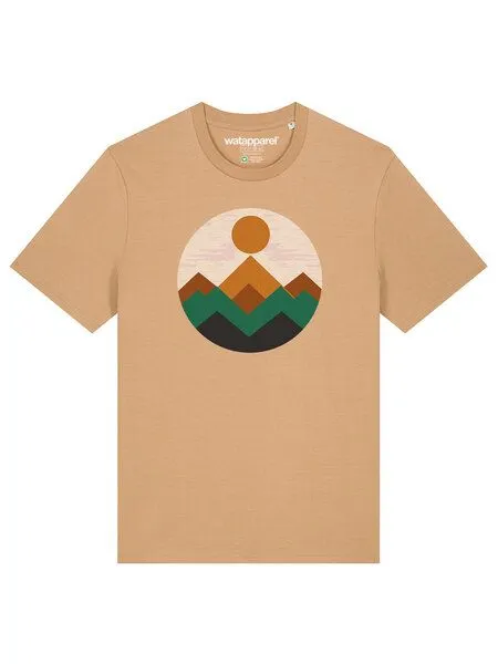 watapparel watapparel T-Shirt Unisex Geometric Landscape 2, Latte, – Produktbild 2 von 4
