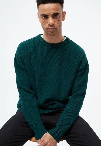 Givn Berlin Givn Berlin Strickpullover GBBRENDAN loose Fit aus Bio-Baumwolle, Petrol, – Produktbild 2 von 4
