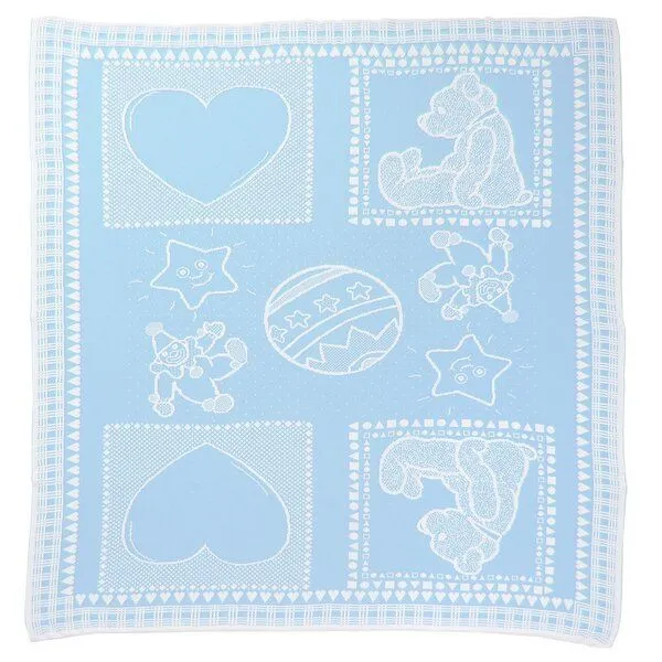 Sonnenstrick Sonnenstrick Baby-Baumwolldecke mit Kindermotiv, Blau-weiß, – Produktbild 1 von 5