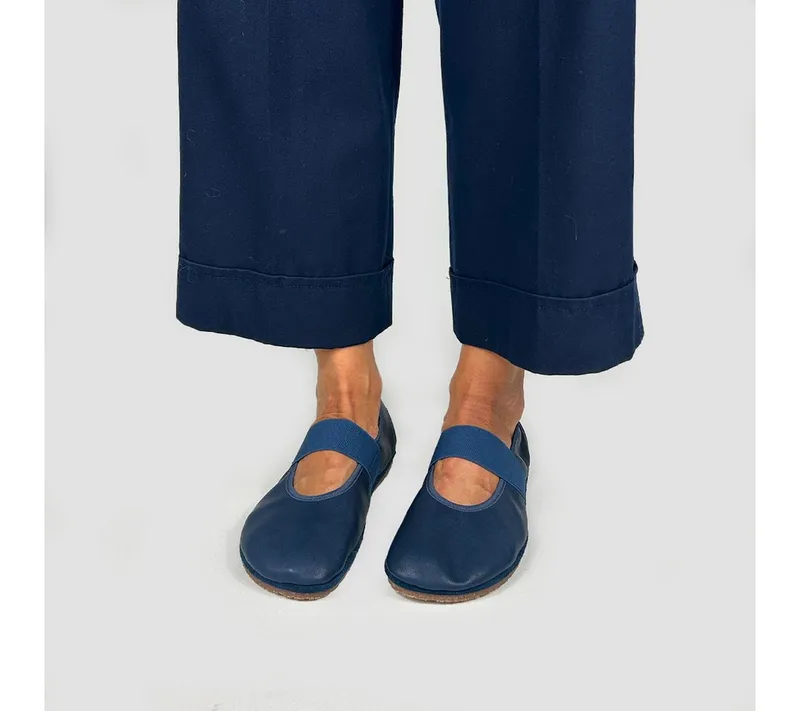 Pololo Pololo Barfuß Ballerina Kaya, Damen Barfußschuh aus natürlich gegerbtem Leder, Blau, – Produktbild 2 von 5