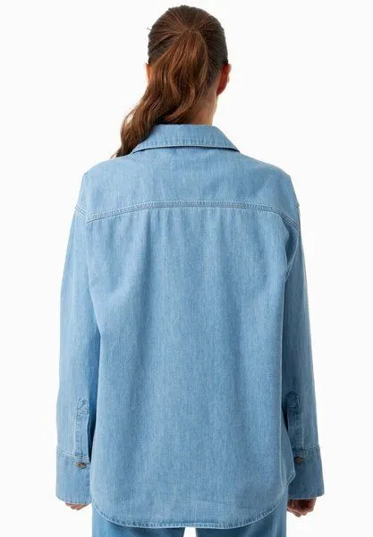 ORGANICATION ORGANICATION Denim-Bluse aus Bio-Baumwolle, Light blue, – Produktbild 4 von 4