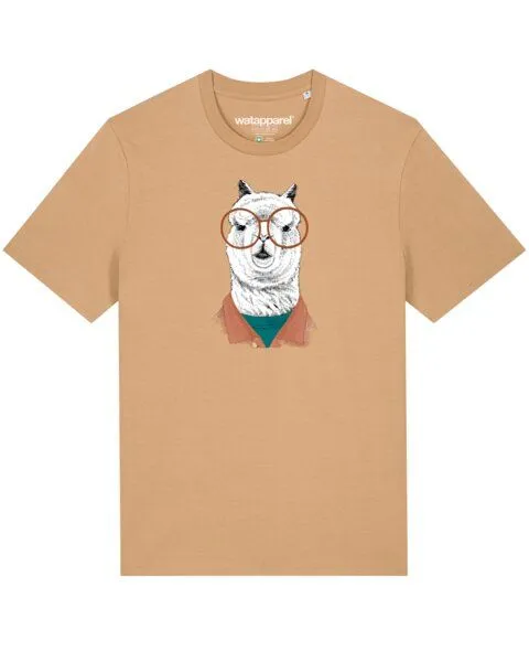 watapparel watapparel T-Shirt Unisex Lama, Latte, – Produktbild 1 von 3