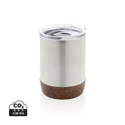 XD Collection XD COLLECTION Kleine Vakuum-Kaffeetasse aus RCS rSteel & Kork, silber – Produktbild 1 von 1