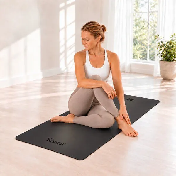 Yosana Yosana Yogamatte Ultra Grip inkl. Baumwolltragegurt, Schwarz, – Produktbild 7 von 7