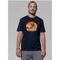 watapparel watapparel T-Shirt Unisex Sunset on palm beach, French navy, – Produktbild 1 von 1