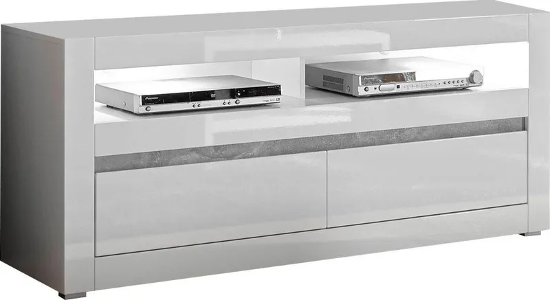 Home affaire Wohnwand Carat, (Set, 4-St), wird jeweils mit zwei Leisten angeliefert, 1 x grau, 1 x weiss, Weiß, – Produktbild 4 von 5