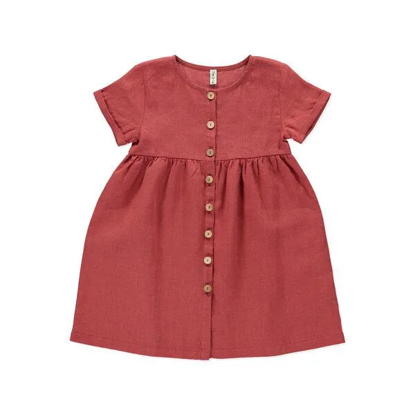 PETER JO PETER JO Kleid Iris aus Leinen, Terracotta, – Produktbild 1 von 3