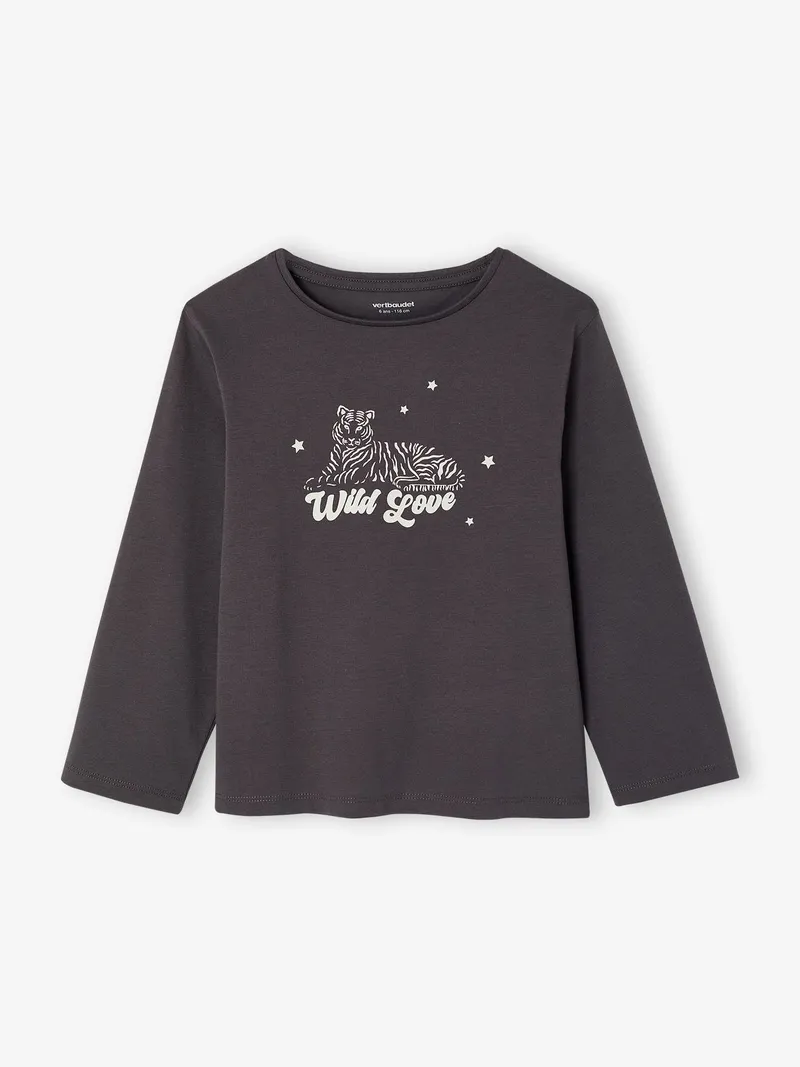 Vertbaudet 3er-Pack Langarmshirts Mädchen mit Print BASIC, Malve, – Produktbild 2 von 4
