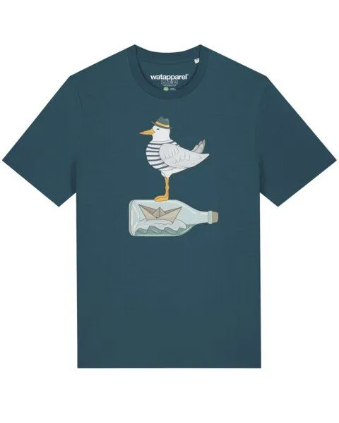 watapparel watapparel T-Shirt Unisex Möwe mit Hut, Stargazer, – Produktbild 1 von 4