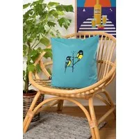 Hirschkind Hirschkind Bio-Kissenbezug 'Kohlmeisen' türkis 40x40cm – Produktbild 1 von 1