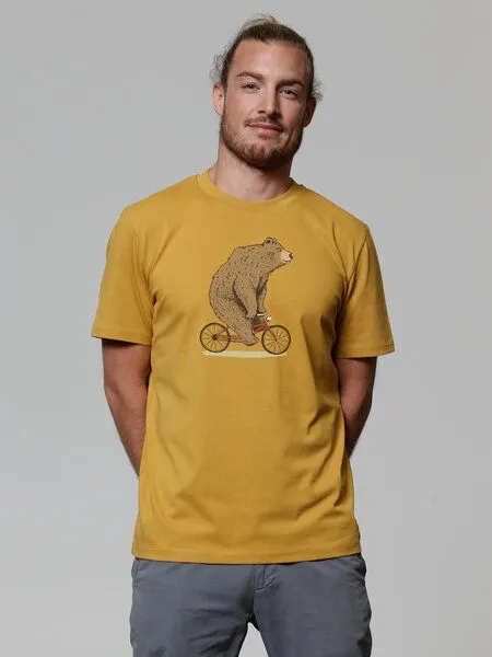 watapparel watapparel T-Shirt Unisex Fahrradbär, Ochre, – Produktbild 2 von 3