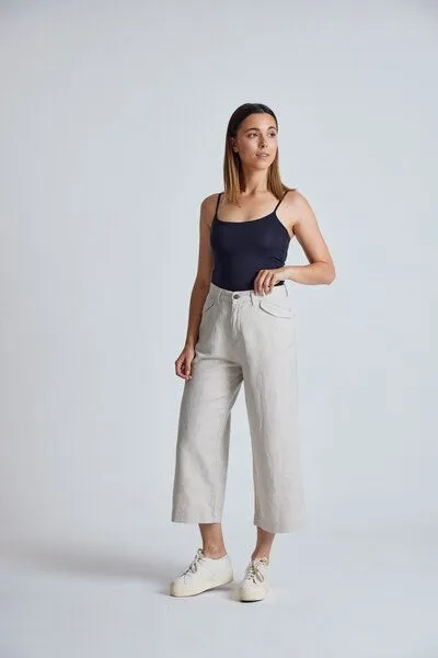 Flax and Loom Flax and Loom Leinen Culotte Betty, Natural (weiß), – Produktbild 1 von 7