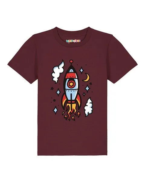 watabout.kids watabout.kids T-Shirt Kinder Illustration Rakete, Burgundy, – Produktbild 1 von 2