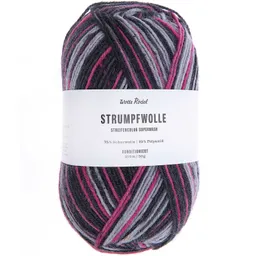 Wolle Rödel Wolle Rödel Strumpfwolle Streifencolor Grau/Pink – Produktbild 1 von 1