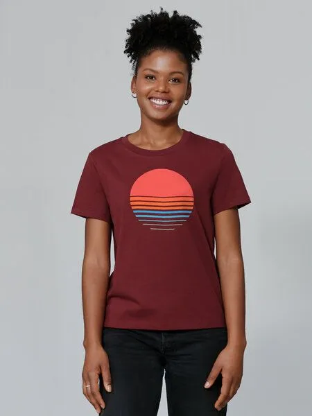 watapparel watapparel T-Shirt Frauen Abstract 03, Burgundy, – Produktbild 2 von 3