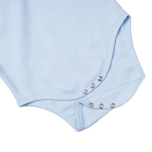 HANDGEDRUCKT HANDGEDRUCKT "2 Geckos" Baby Body, Soft blue, – Produktbild 3 von 4